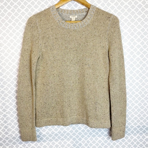 J. Crew Factory Sweaters - EUC J. Crew Factory Metallic Knit Crew Neck Wool Sweater